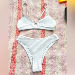 White ribbed bikini